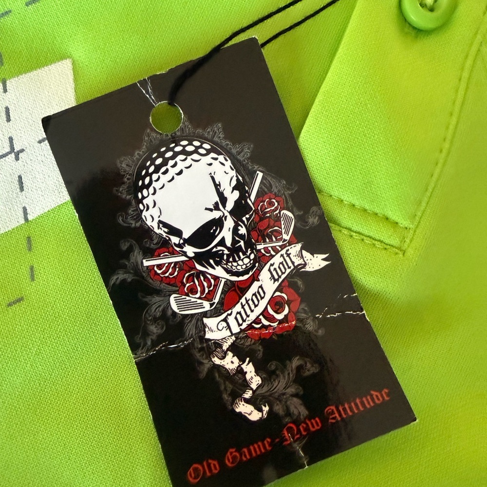 Tattoo Golf Men's Green Polo Shirt NWT - Picture 3 of 9